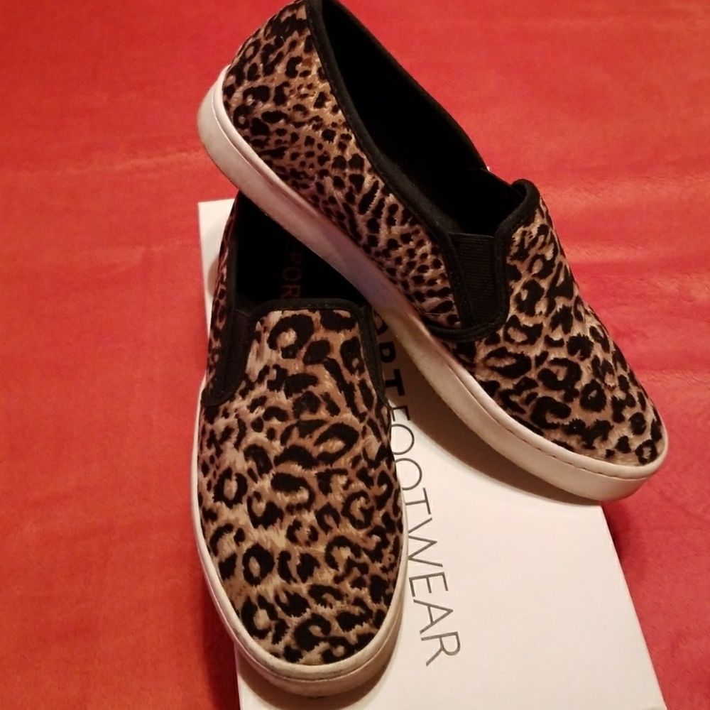 Animal print slip on sneakers